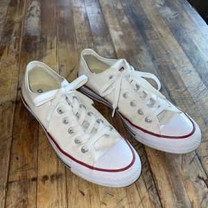 Converse All  Star Low Top White Sneakers Men’s 5 Women 7